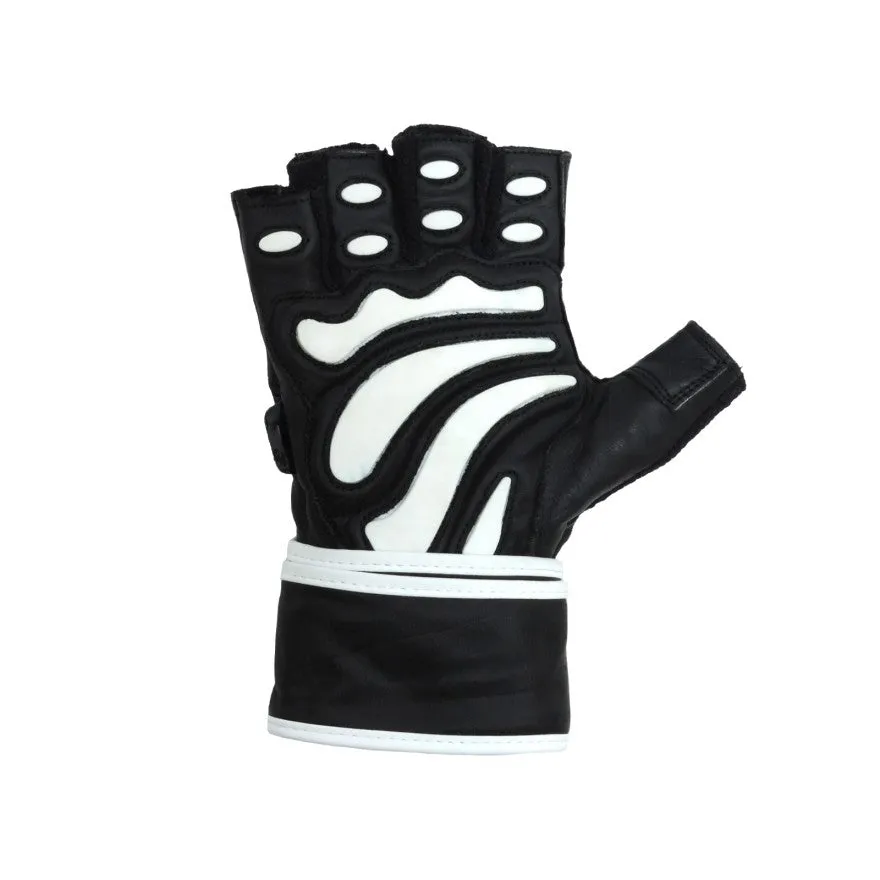 Contraband Black Label 5990 Premium Leather Wrist-Wrap Gloves w/ Rubber Xtreme Traction Pads