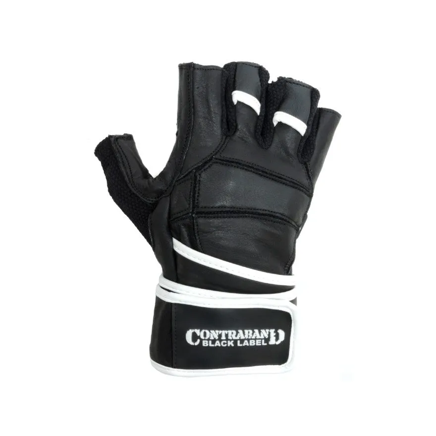 Contraband Black Label 5990 Premium Leather Wrist-Wrap Gloves w/ Rubber Xtreme Traction Pads