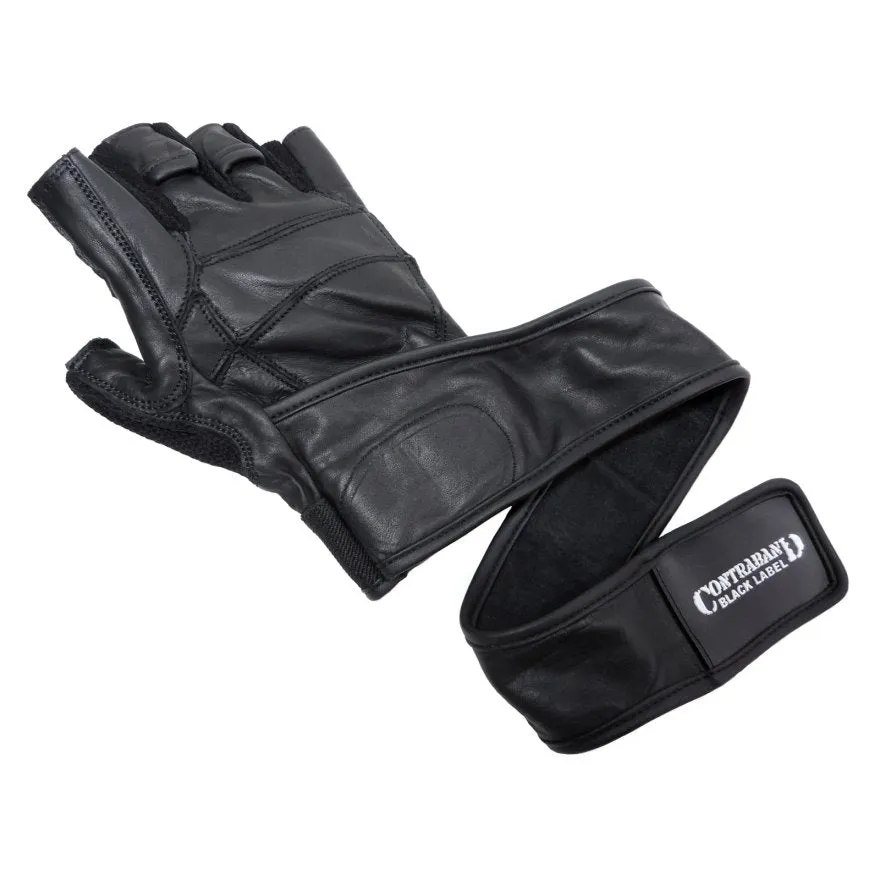 Contraband Black Label 5990 Premium Leather Wrist-Wrap Gloves w/ Rubber Xtreme Traction Pads