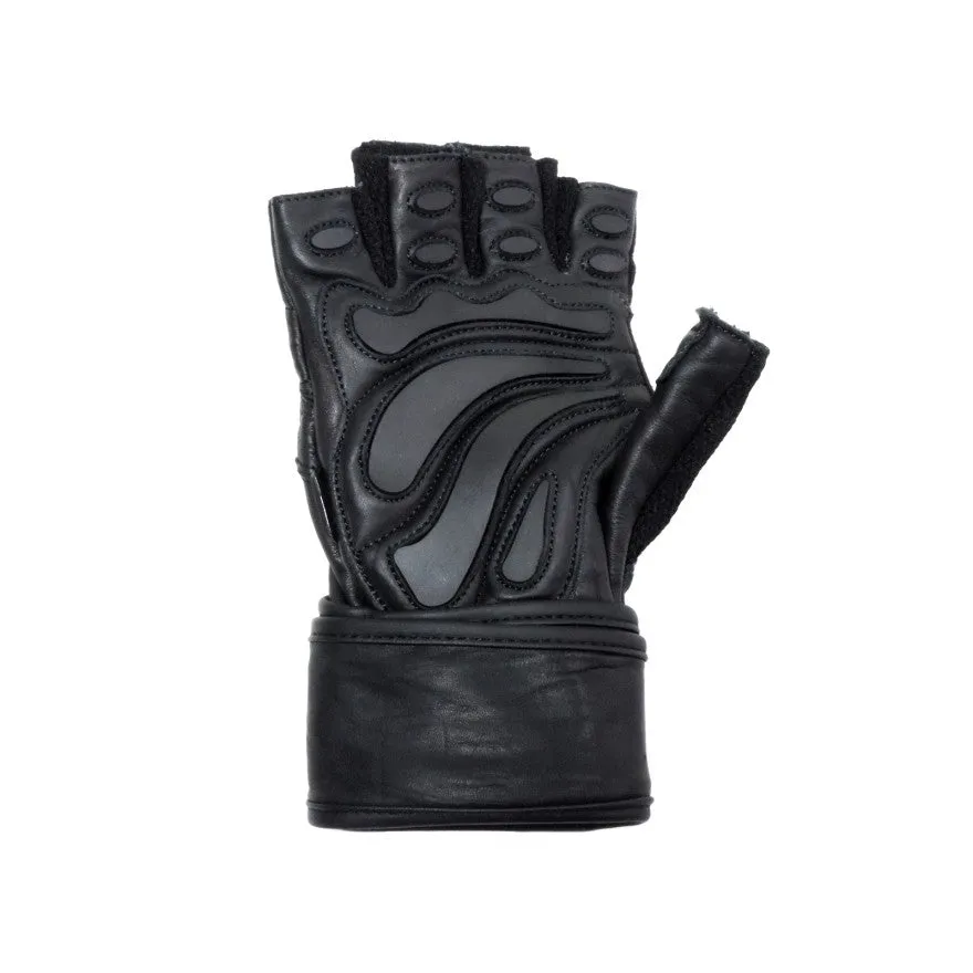 Contraband Black Label 5990 Premium Leather Wrist-Wrap Gloves w/ Rubber Xtreme Traction Pads