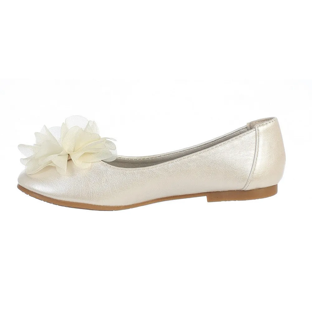 Girls Ivory Rhinestone Flower Lucy Special Occasion Dress Shoes Baby 3-4