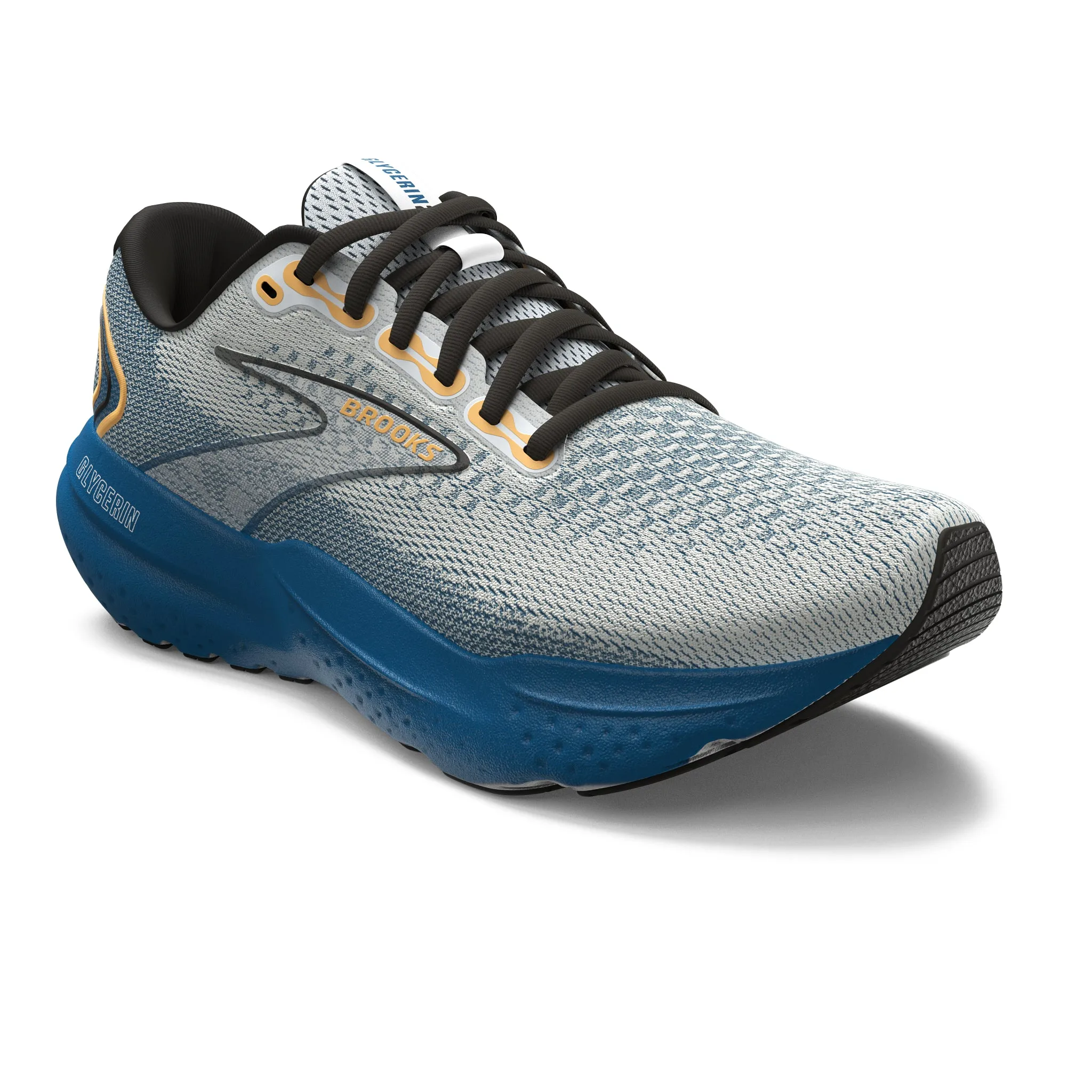 Men's Brooks Running Glycerin 21 Road Running Shoe in White/Sapphire/Orange
