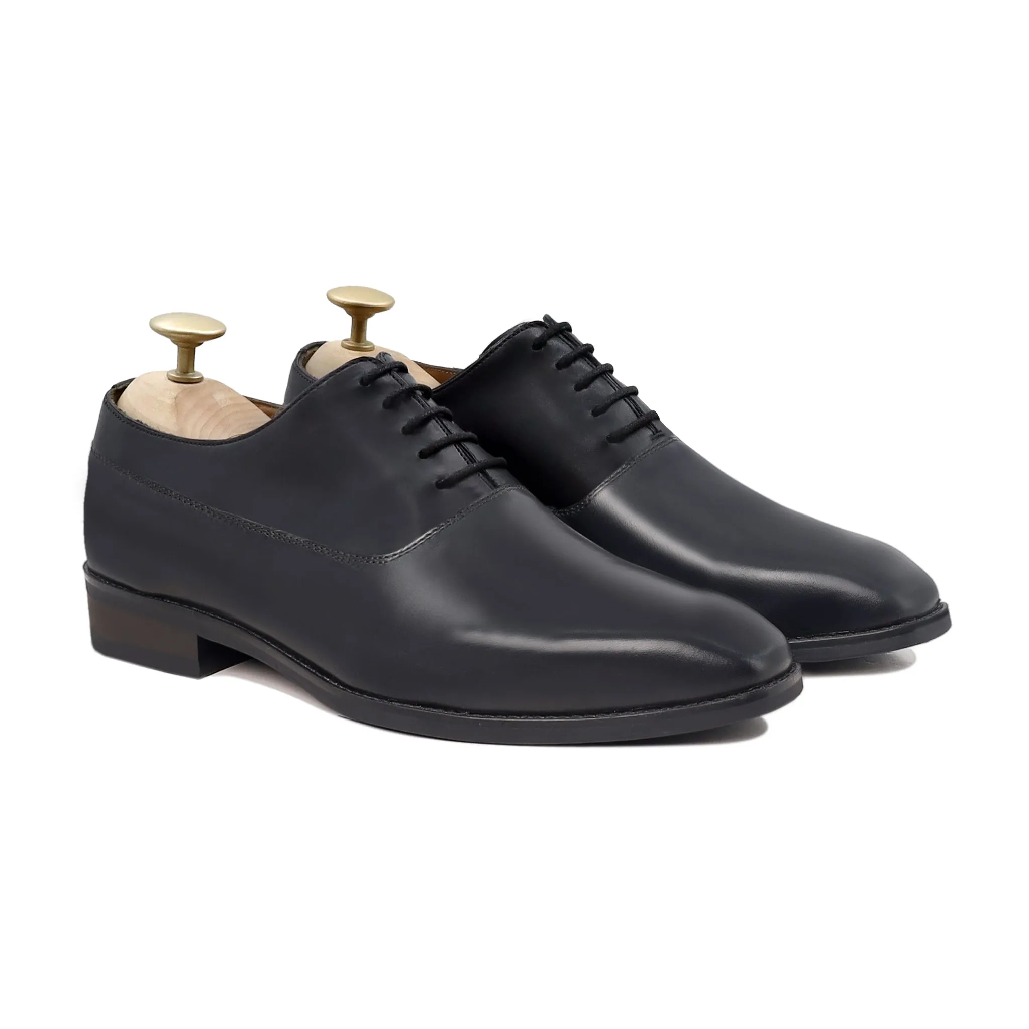 Roger - Men's Black Calf Leather Oxford Shoe