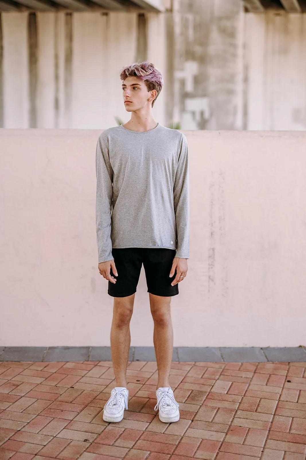 Youth Boys Grey Long Sleeve Tee