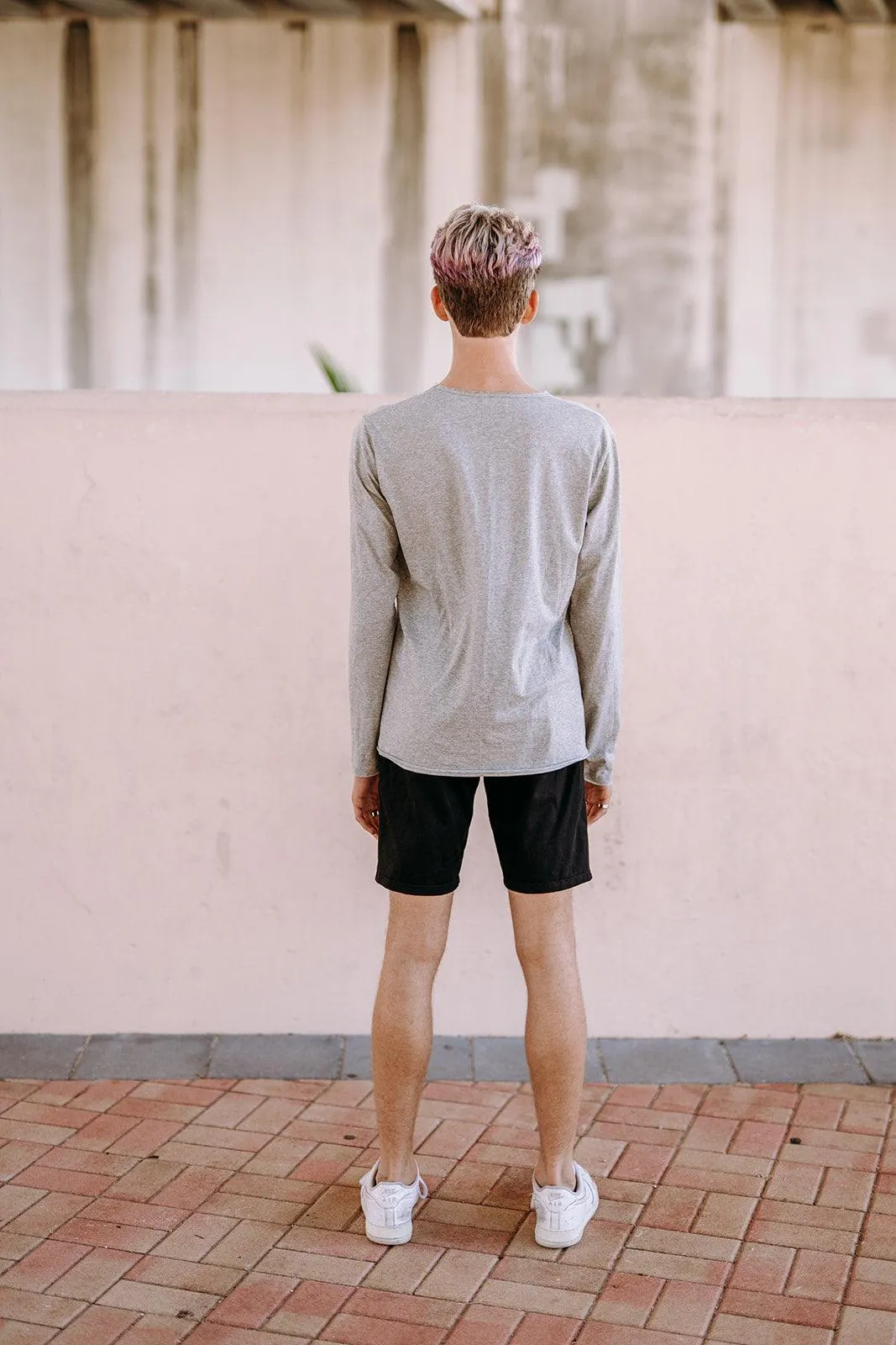 Youth Boys Grey Long Sleeve Tee